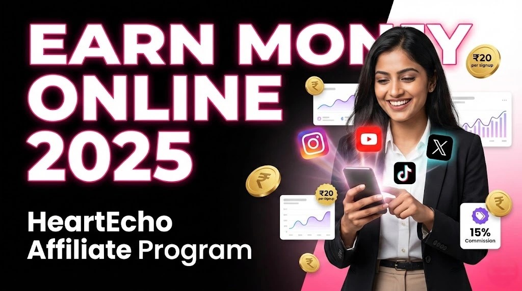 HeartEcho Affiliate Program: 2025 में सबसे आसान Online Earning तरीका